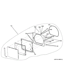 03 - Door Assembly parts for Ge Dryer GTDS810GD0WS / from AppliancePartsPros.com