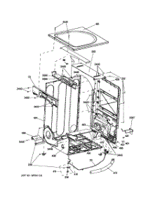 04 - Cabinet & Top Panel parts for Ge Dryer GFDS140GD0WW / from AppliancePartsPros.com