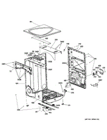 04 - Cabinet & Top Panel parts for Ge Dryer PFDN445EL1MV / from AppliancePartsPros.com