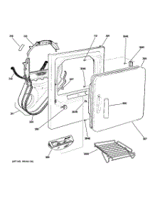 02 - Front Panel & Door parts for Ge Dryer DISR473DGBWW / from AppliancePartsPros.com