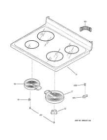 02 - Cooktop parts for Ge Range JB620DR4BB / from AppliancePartsPros.com