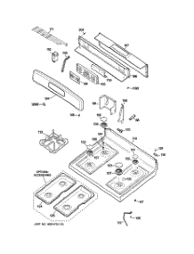 02 - Control Panel & Cooktop parts for Ge Range JGBP28MET2BS / from AppliancePartsPros.com