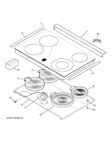 02 - Cooktop parts for Ge Range JSP42DN4WW / from AppliancePartsPros.com