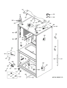 10 - Case Parts parts for Ge Refrigerator PFE27KSDASS / from AppliancePartsPros.com