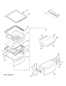 08 - Fresh Food Shelves parts for Ge Refrigerator GSE27NGBACWW / from AppliancePartsPros.com