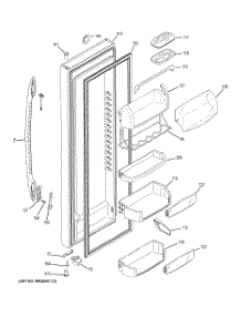 03 - Fresh Food Door parts for Ge Refrigerator GSE28VGBAFWW / from AppliancePartsPros.com