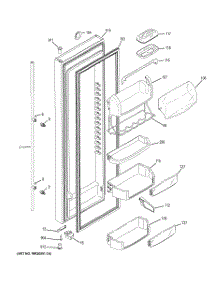 03 - Fresh Food Door parts for Ge Refrigerator GSA28VGBAFSS / from AppliancePartsPros.com