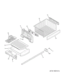 03 - Freezer Shelves parts for Ge Refrigerator PDCE1NBZHDSS / from AppliancePartsPros.com