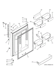 02 - Fresh Food Door parts for Ge Refrigerator GTY22LBBJRWW / from AppliancePartsPros.com