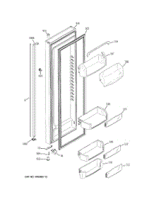 03 - Fresh Food Door parts for Ge Refrigerator RCE24KGBBFKB / from AppliancePartsPros.com