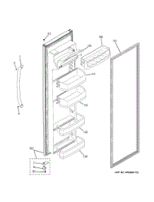 02 - Fresh Food Door parts for Ge Refrigerator GSF25IGZCWW / from AppliancePartsPros.com