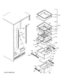 07 - Fresh Food Shelves parts for Ge Refrigerator GSF25IGZCWW / from AppliancePartsPros.com