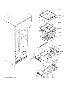 07 - Fresh Food Shelves parts for Ge Refrigerator GSH22JFXPWW / from AppliancePartsPros.com