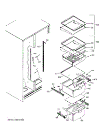 07 - Fresh Food Shelves parts for Ge Refrigerator GSL25JFXPLB / from AppliancePartsPros.com