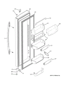 02 - Fresh Food Door parts for Ge Refrigerator PSCS3RGXGFSS / from AppliancePartsPros.com