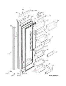 03 - Fresh Food Door parts for Ge Refrigerator PIE23VGXGFSV / from AppliancePartsPros.com
