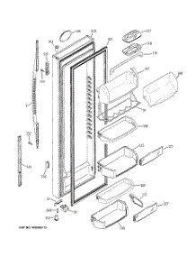 03 - Fresh Food Door parts for Ge Refrigerator PCG23NGMHFWW / from AppliancePartsPros.com