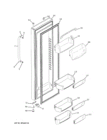 02 - Fresh Food Door parts for Ge Refrigerator GCE23XGBBFLS / from AppliancePartsPros.com
