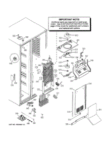 03 - Freezer Section parts for Ge Refrigerator RCU24KGBBFNB / from AppliancePartsPros.com
