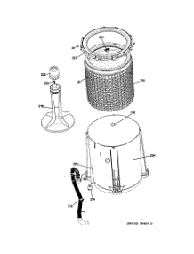 03 - Tub, Basket & Agitator parts for Ge Washer Dryer Combo GTUP240GM3WW / from AppliancePartsPros.com