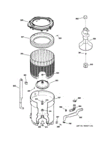 03 - Tub, Basket & Agitator parts for Ge Washer GIWP1000M0WW / from AppliancePartsPros.com