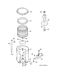 03 - Tub, Basket & Agitator parts for Ge Washer GTAP2000M2WW / from AppliancePartsPros.com
