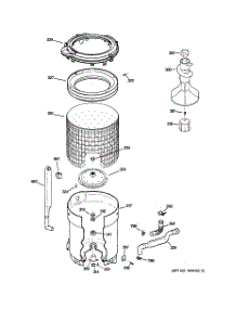 03 - Tub, Basket & Agitator parts for Ge Washer GCAP1000M2WW / from AppliancePartsPros.com