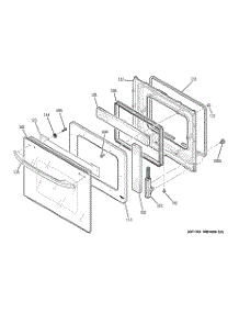 03 - Door parts for Ge Oven JKP70DP2BB / from AppliancePartsPros.com