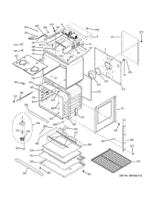 05 - Body With Microwave Support parts for Ge Oven JTP90DP4WW / from AppliancePartsPros.com