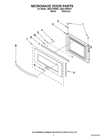 03 - Microwave Door Parts parts for Jenn-Air Microwave JMC2130WB01 / from AppliancePartsPros.com