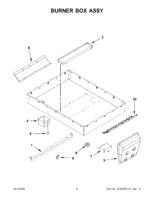 03 - Burner Box Assy parts for Jenn-Air Cooktop JED4536WB02 / from AppliancePartsPros.com