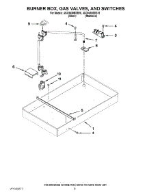 02 - Burner Box, Gas Valves, And Switches parts for Jenn-Air Cooktop JGC9430BDS15 / from AppliancePartsPros.com