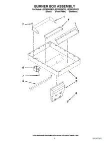 03 - Burner Box Assembly parts for Jenn-Air Cooktop JED3536WF03 / from AppliancePartsPros.com