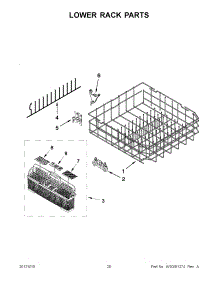 10 - Lower Rack Parts parts for Jenn-Air Dishwasher JDB8200AWS1 / from AppliancePartsPros.com