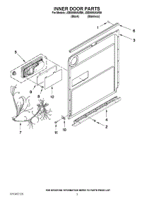 03 - Inner Door Parts parts for Jenn-Air Dishwasher JDB8000AWB0 / from AppliancePartsPros.com