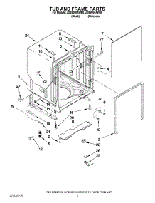 05 - Tub And Frame Parts parts for Jenn-Air Dishwasher JDB8000AWS0 / from AppliancePartsPros.com