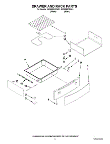 05 - Drawer And Rack Parts parts for Jenn-Air Range JGS8850CDW01 / from AppliancePartsPros.com