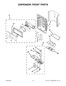 09 - Dispenser Front Parts parts for Jenn-Air Refrigerator JFX2597AEM2 / from AppliancePartsPros.com