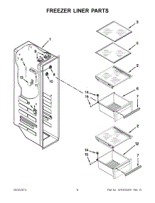 04 - Freezer Liner Parts parts for Jenn-Air Refrigerator JSC24C8EAM00 / from AppliancePartsPros.com
