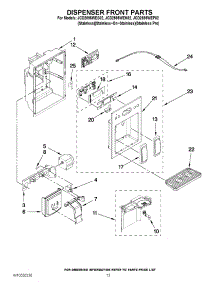 08 - Dispenser Front Parts parts for Jenn-Air Refrigerator JCD2595WEP02 / from AppliancePartsPros.com