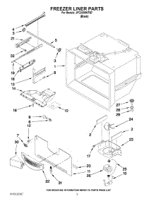 02 - Freezer Liner Parts parts for Jenn-Air Refrigerator JFC2089WTB7 / from AppliancePartsPros.com
