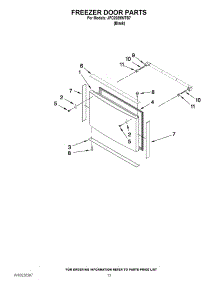 07 - Freezer Door Parts parts for Jenn-Air Refrigerator JFC2089WTB7 / from AppliancePartsPros.com