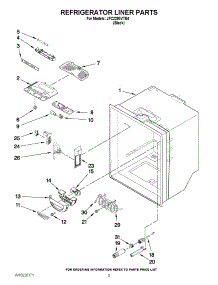 03 - Refrigerator Liner Parts parts for Jenn-Air Refrigerator JFC2290VTB4 / from AppliancePartsPros.com