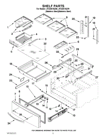 03 - Shelf Parts parts for Jenn-Air Refrigerator JFX2597AEP0 / from AppliancePartsPros.com