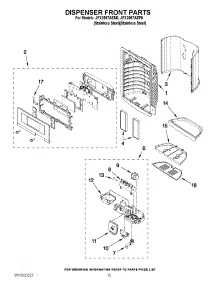 08 - Dispenser Front Parts parts for Jenn-Air Refrigerator JFX2597AEP0 / from AppliancePartsPros.com