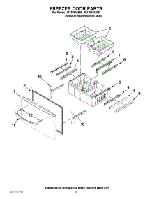 10 - Freezer Door Parts parts for Jenn-Air Refrigerator JFX2597AEP0 / from AppliancePartsPros.com