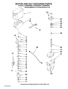 05 - Motor And Ice Container Parts parts for Jenn-Air Refrigerator JCD2595WES02 / from AppliancePartsPros.com