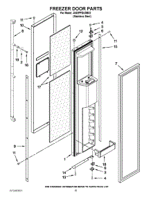 10 - Freezer Door Parts parts for Jenn-Air Refrigerator JS42PPDUDB02 / from AppliancePartsPros.com