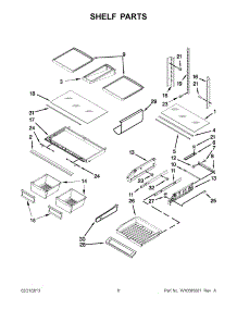 03 - Shelf Parts parts for Jenn-Air Refrigerator JFI2089AEP13 / from AppliancePartsPros.com
