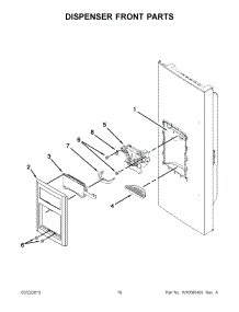 09 - Dispenser Front Parts parts for Jenn-Air Refrigerator JFI2089WTS7 / from AppliancePartsPros.com